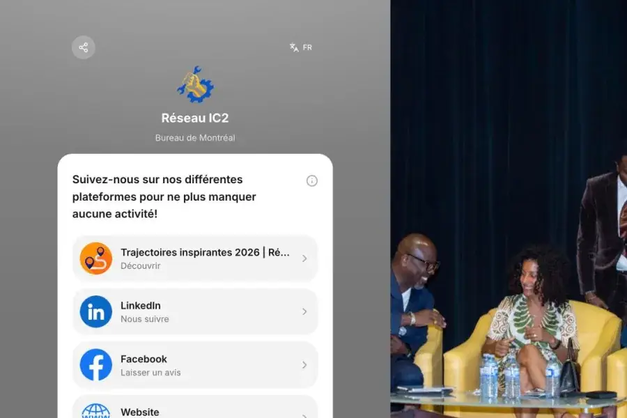 How Réseau IC2 runs its link in bio on its own website